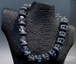 Preview: Onyx-Kristall Kette mit Silberteilen